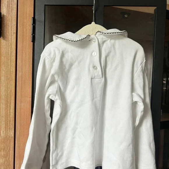 Bella bliss Top long sleeve Pima cotton toddler girl PeterPan collar embroidered - Picture 5 of 9